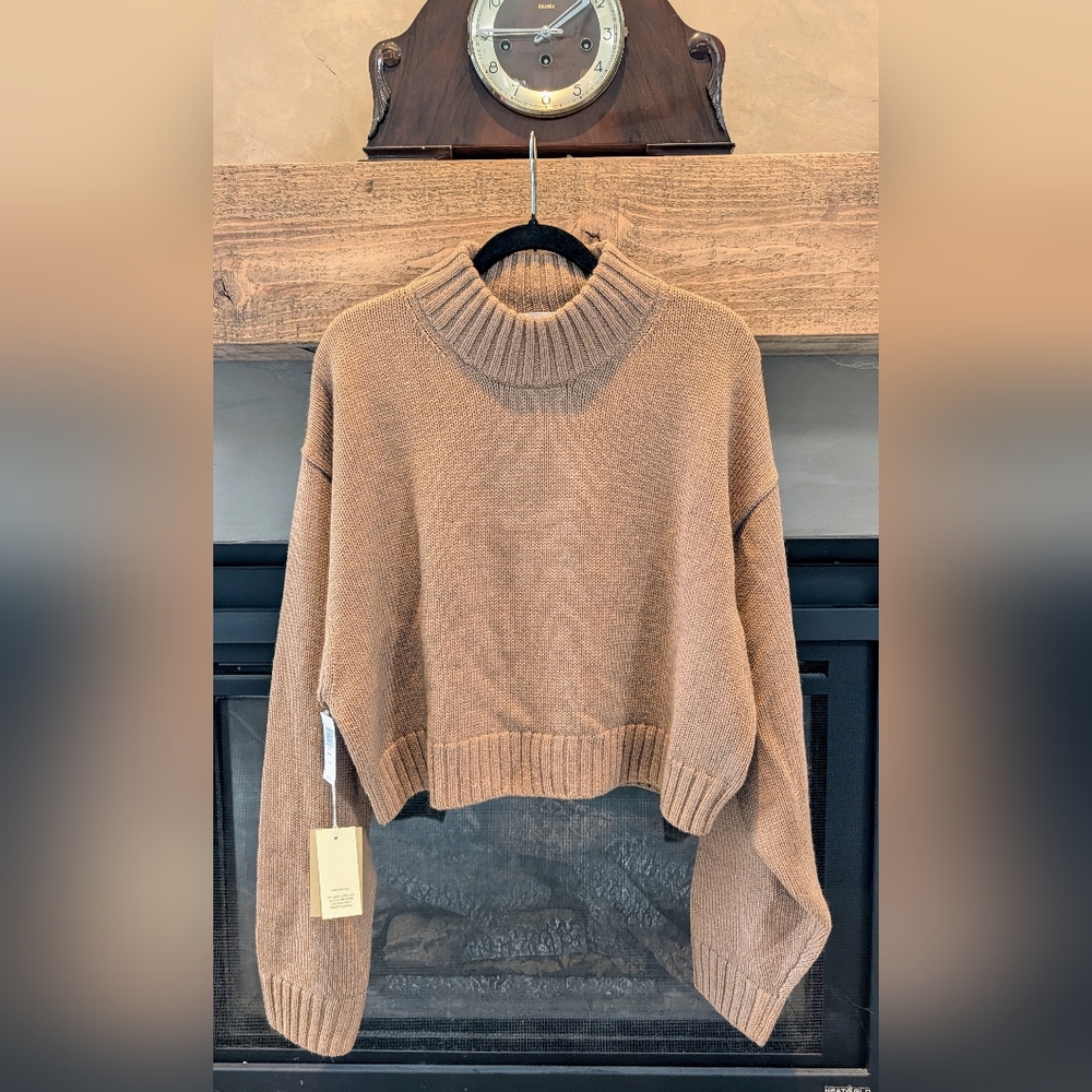 Wilfred Free Aritzia Harper saville sweater beige brown knit 2XL wool oversized